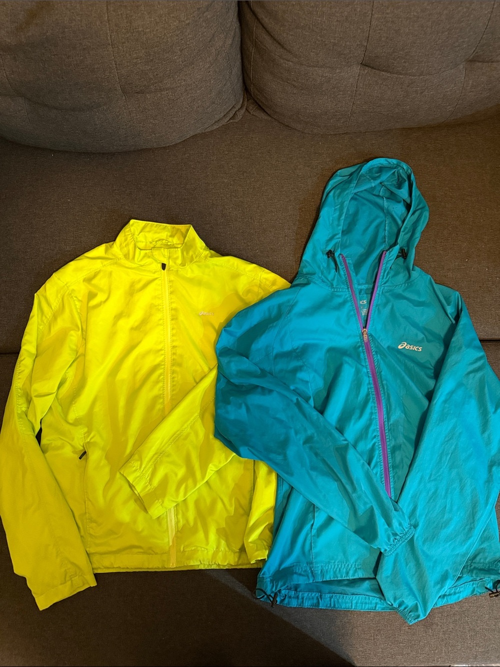 ASICS Women’s Windbreaker Jacket Bundle Size M Blue Neon Yellow
